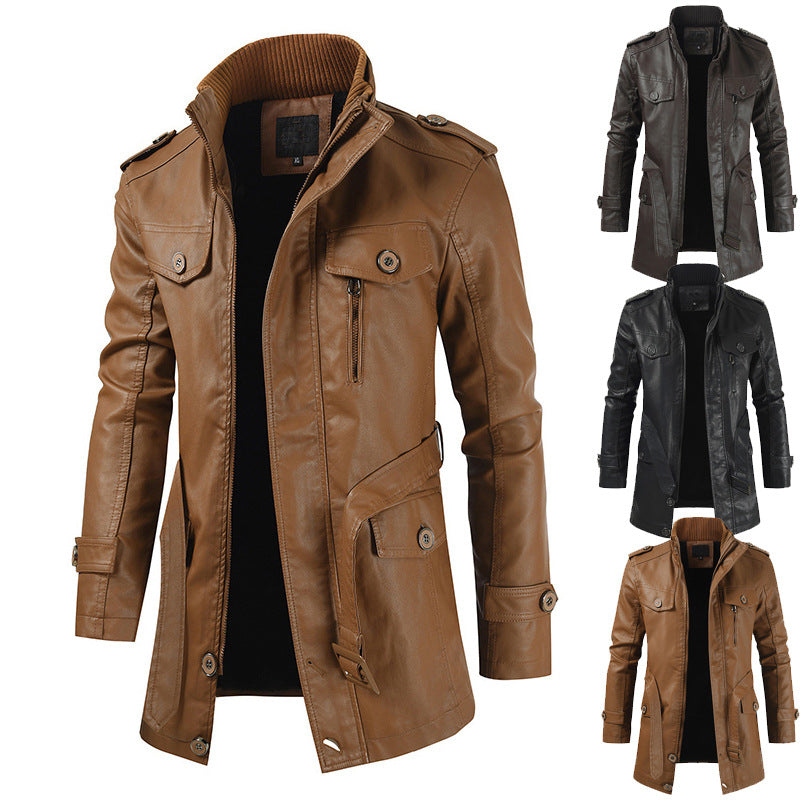 Howard - Vintage-Leder-Trenchcoat für Herren