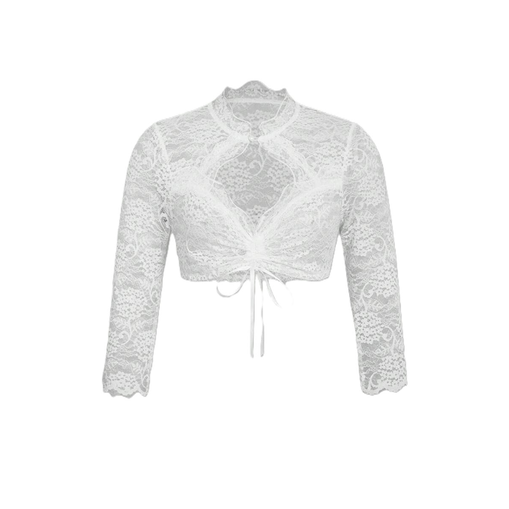 Berenice - Kurze Oktoberfestbluse mit Spitze für Frauen
