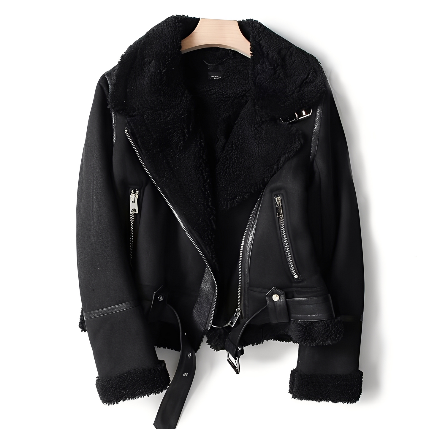 Marianne - Veste en daim tendance pour femmes avec ceinture