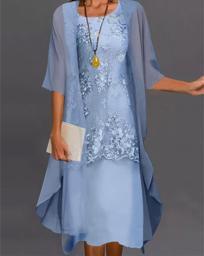 Vivian - Elegantes zweiteiliges Chiffonkleid