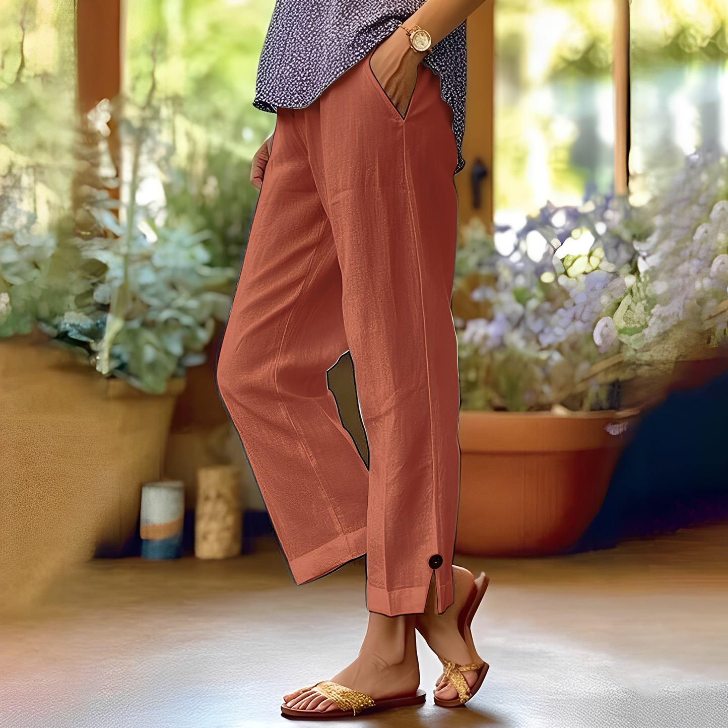 Kassia - Bequeme Sommerhose für Frauen aus Leinen