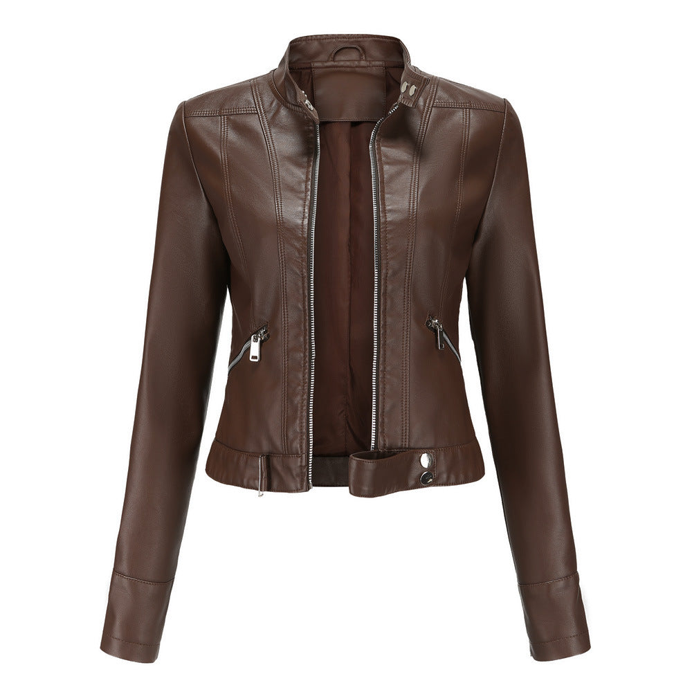 Madeline - Trendige Lederjacke für Damen mit Kragen