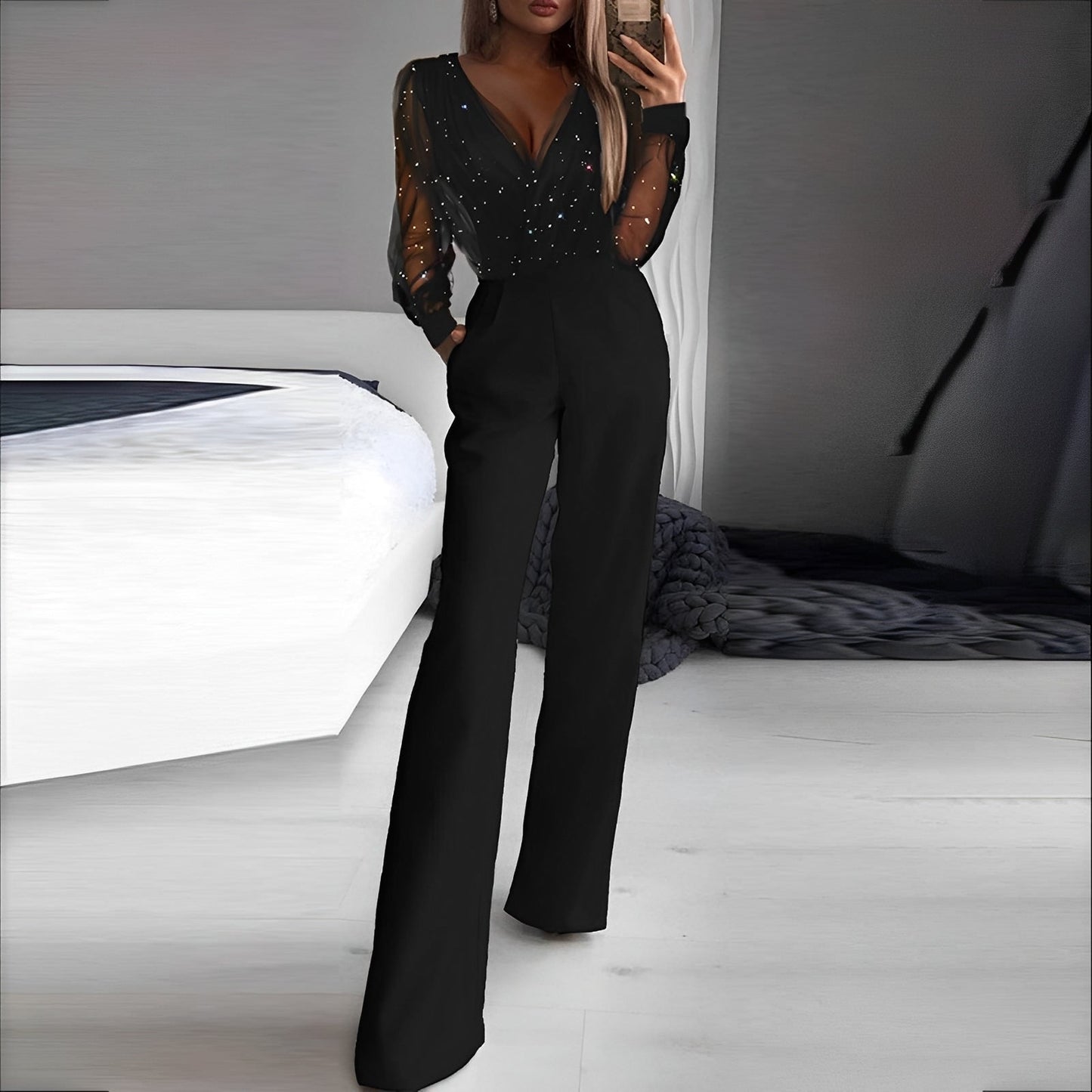 Catherina - Schicker Damen-Jumpsuit mit V-Ausschnitt