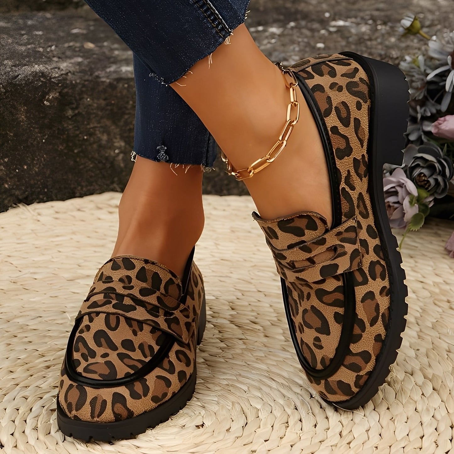 Camélia - Scarpe da donna alla moda con motivo leopardato
