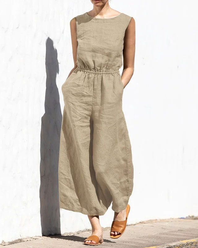 Lorena - Leichter Damen-Sommerjumpsuit ohne Ärmel