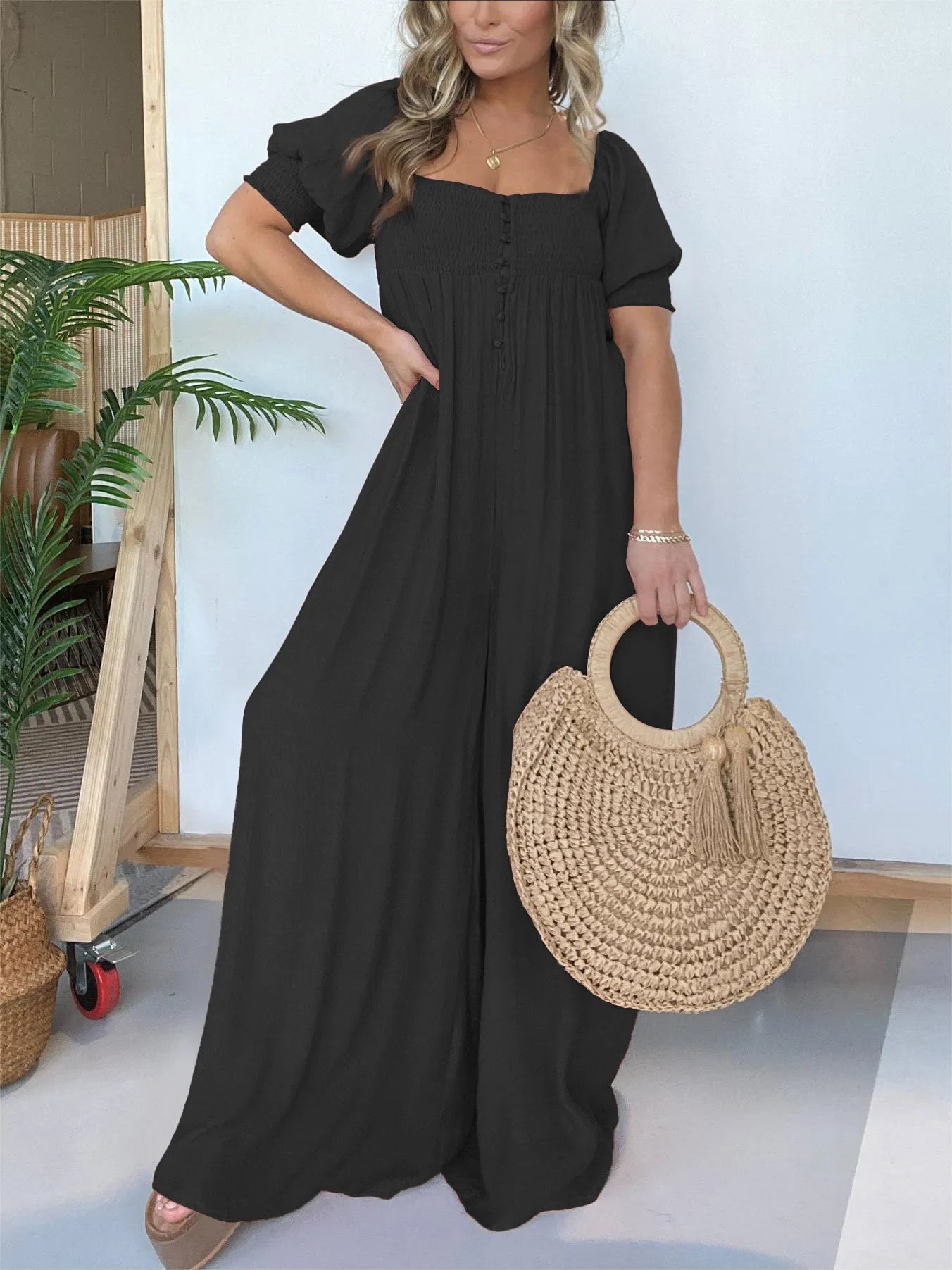 Jasmin - Weiblicher Jumpsuit mit Knöpfen für Damen
