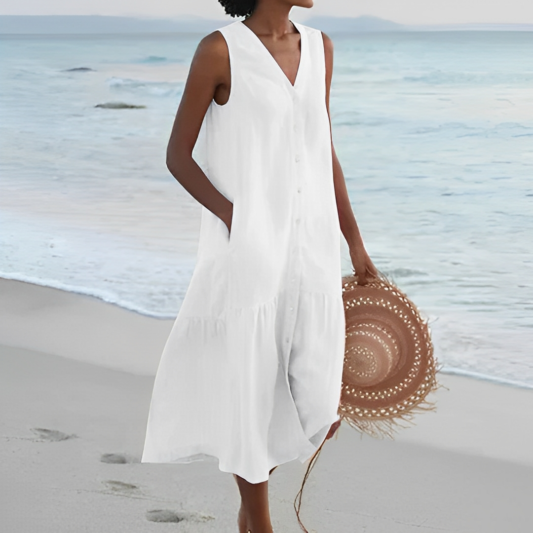 Sabryna - Schlichtes Leinenkleid für den Sommer