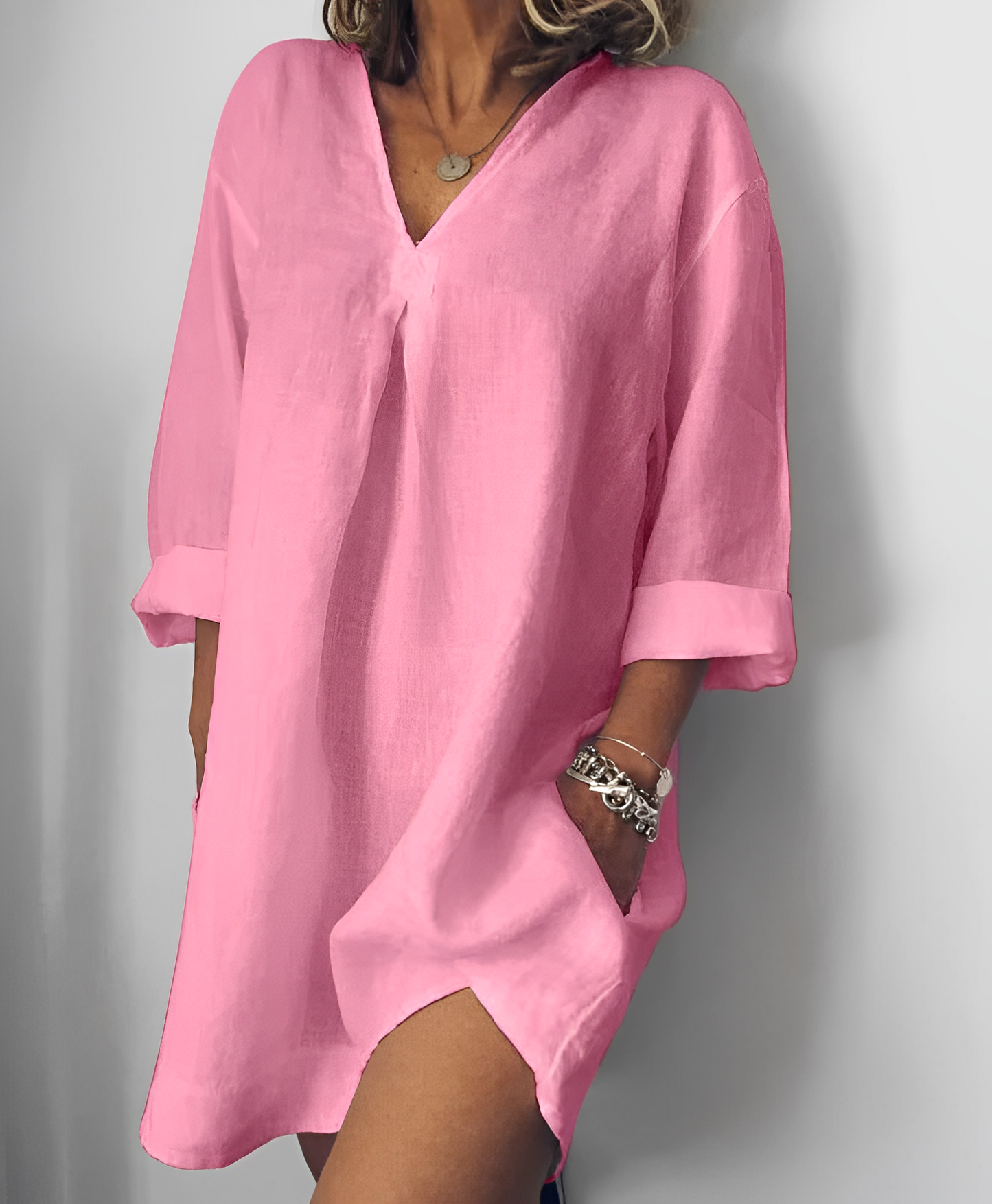 Bethanie - Einfaches Damen-Langarmshirt mit V-Ausschnitt