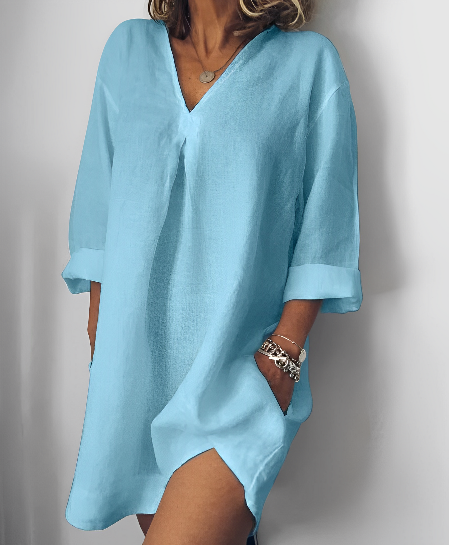 Bethanie - Einfaches Damen-Langarmshirt mit V-Ausschnitt