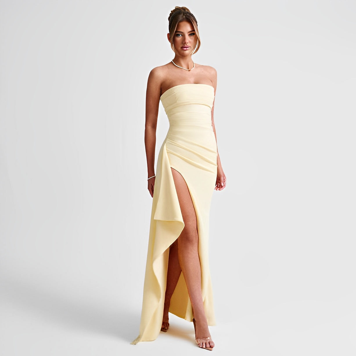 Camille - Schickes trägerloses langes Damenkleid