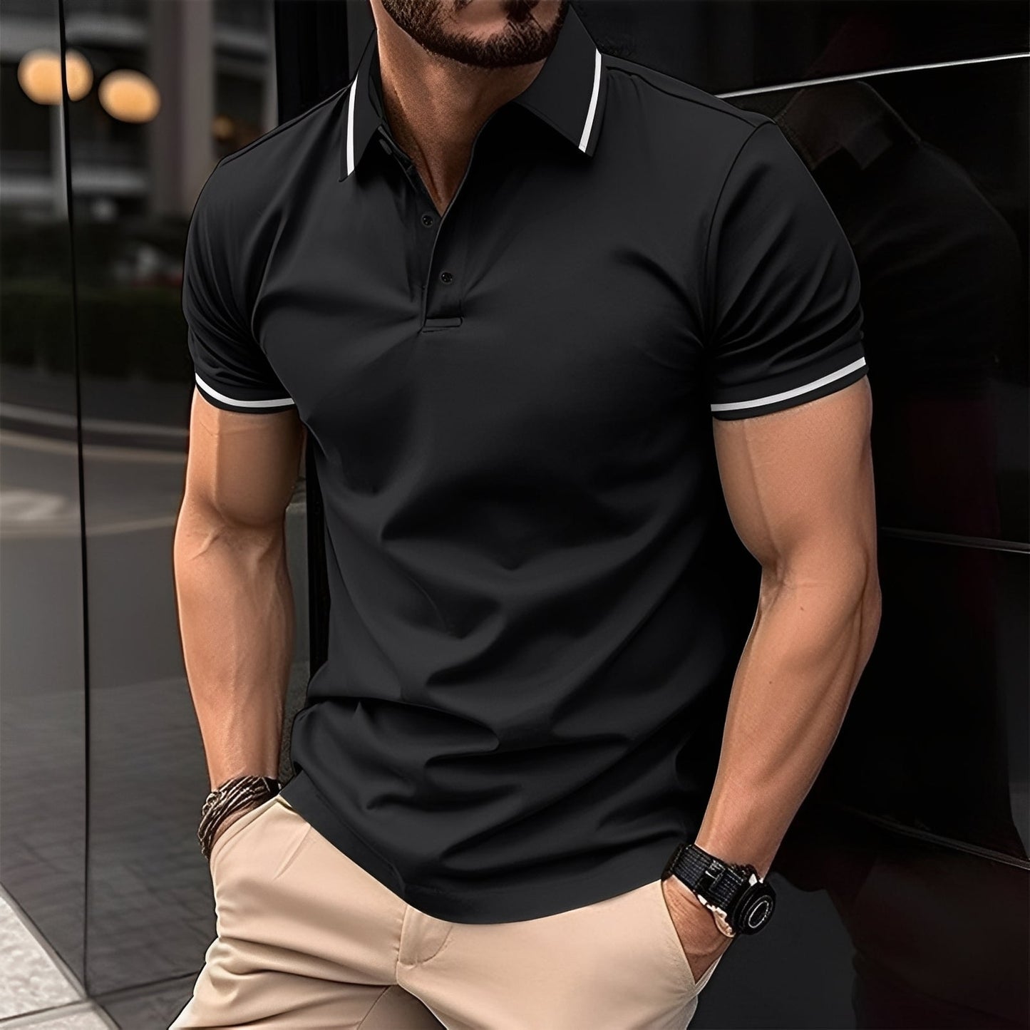 Mervyn - Bequemes, kurzärmeliges Herren-Sport-Poloshirt