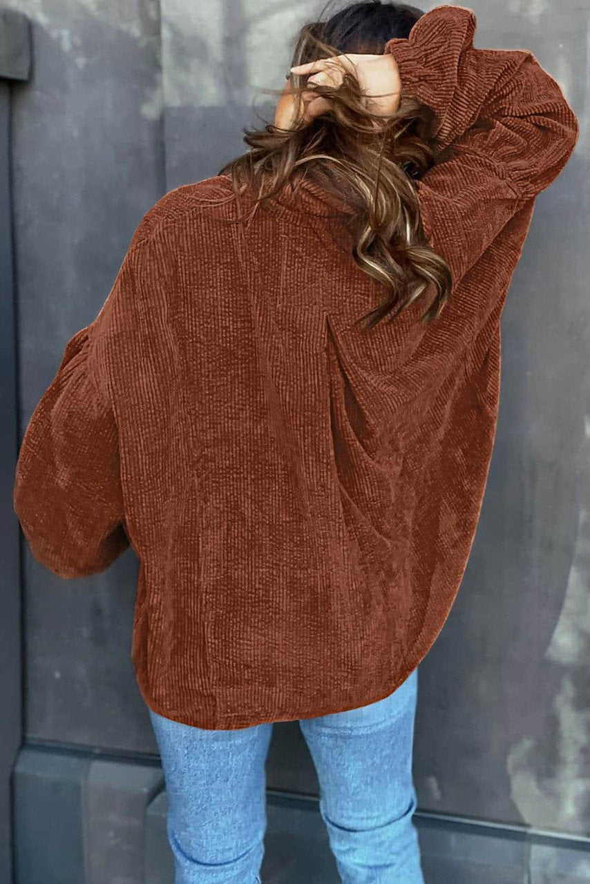 Mai - Cordbluse mit Puffärmeln Damenmode