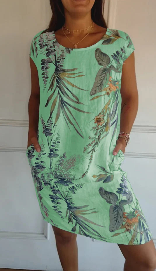 Britt – Kleid mit Print und rundem Ausschnitt