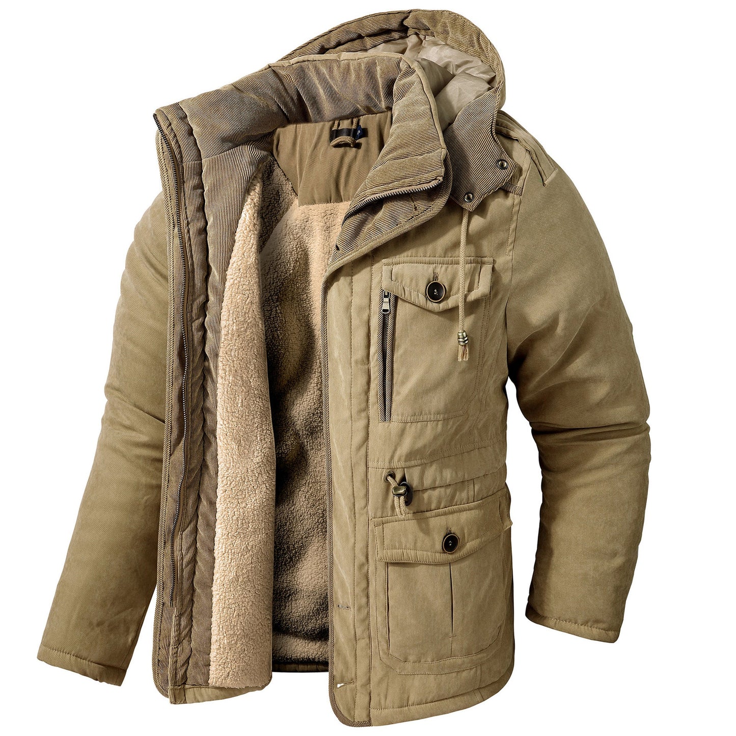 Daren - Kuschelige Herrenjacke mit Kapuze