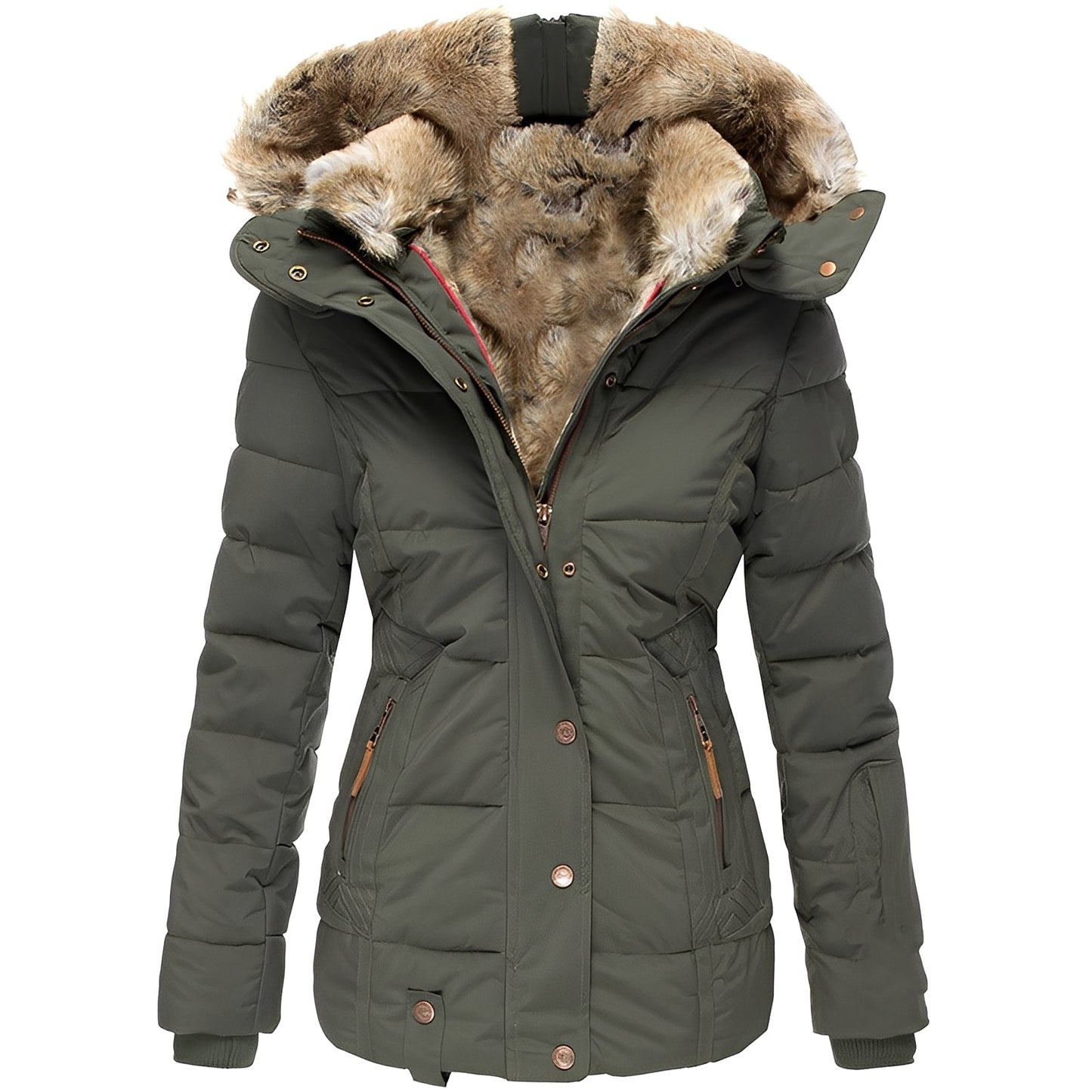 Odelia - Elegante, figurbetonte Jacke mit Pelzkragen für Damen