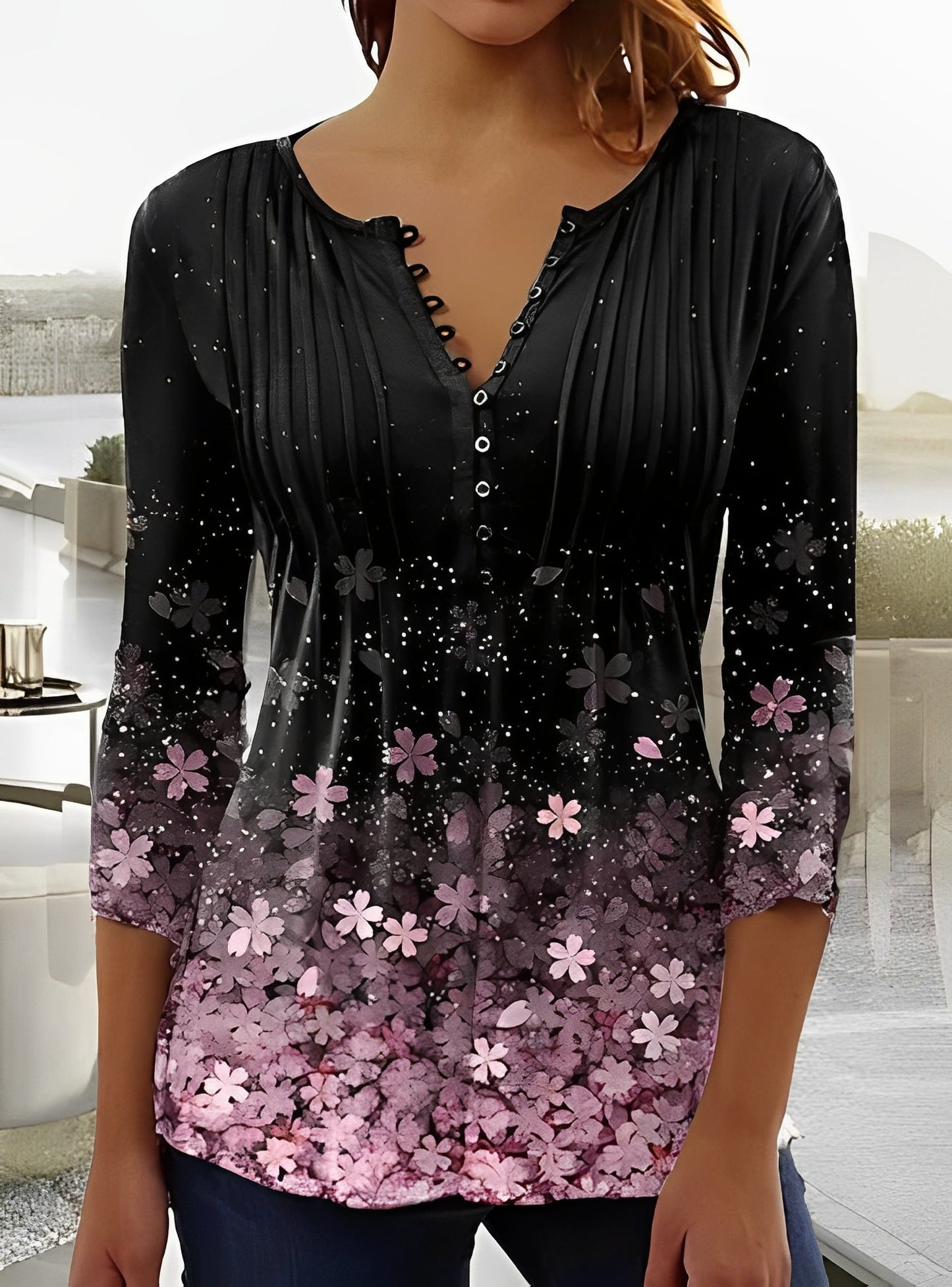 Eloise - Schickes Damenoberteil mit Blumendesign