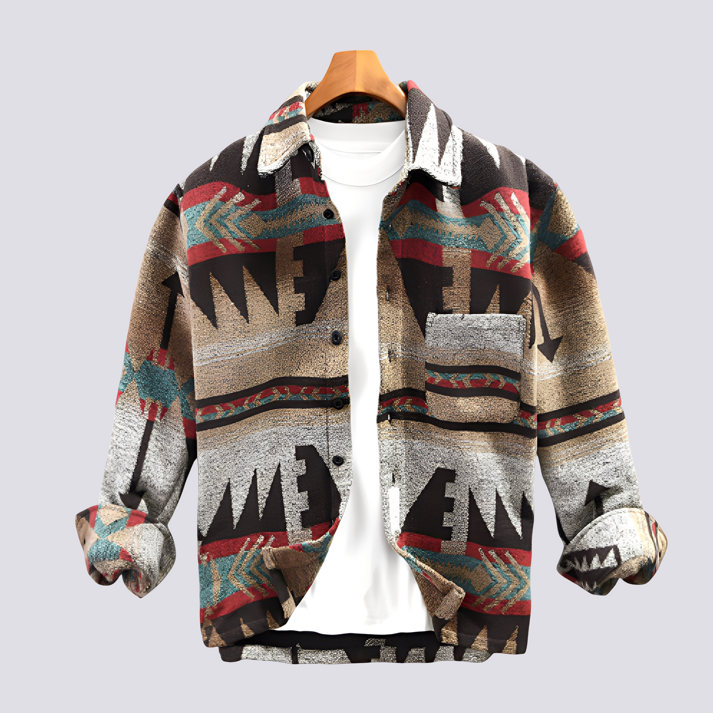 Gerrard - Vintage-Druck Herren-Hemdjacke