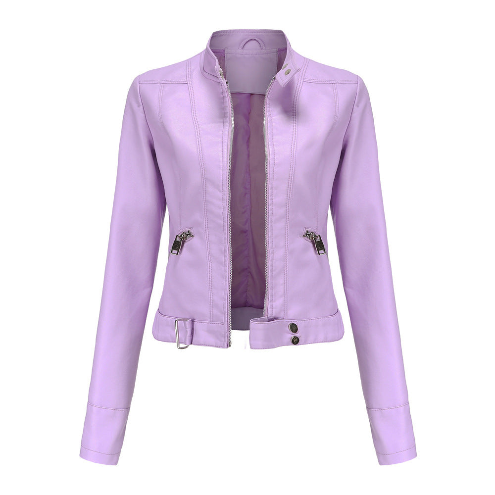 Madeline - Trendige Lederjacke für Damen mit Kragen