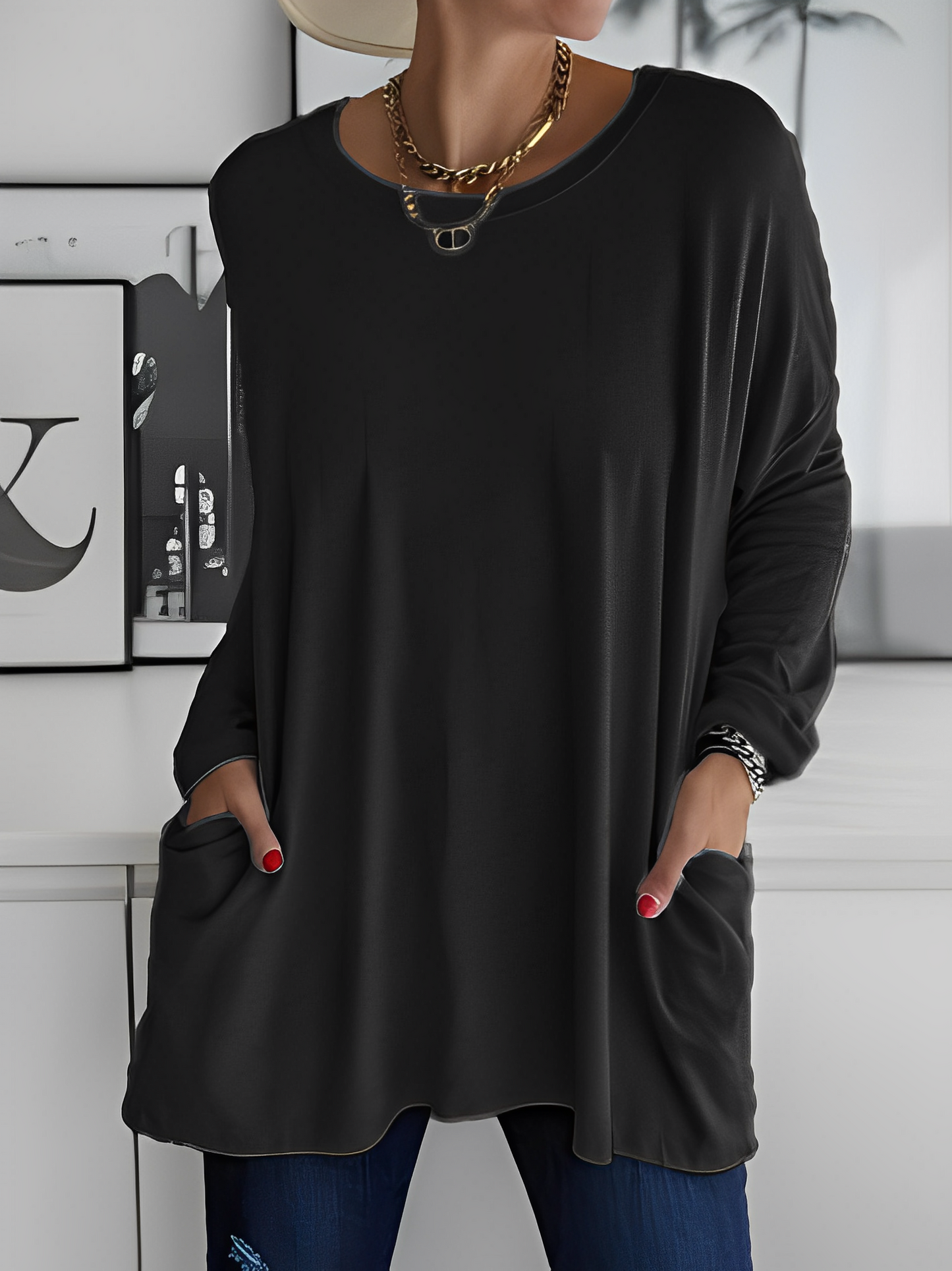 Leola - Komfortabler Damenpullover mit Taschen