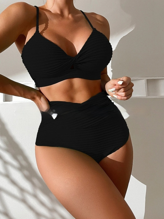 Rowena - Hoch geschnittener gestreifter Damen-Bikini