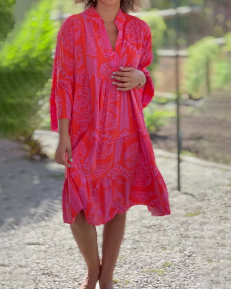 Mia – Kleid mit grafischem Boho-Muster