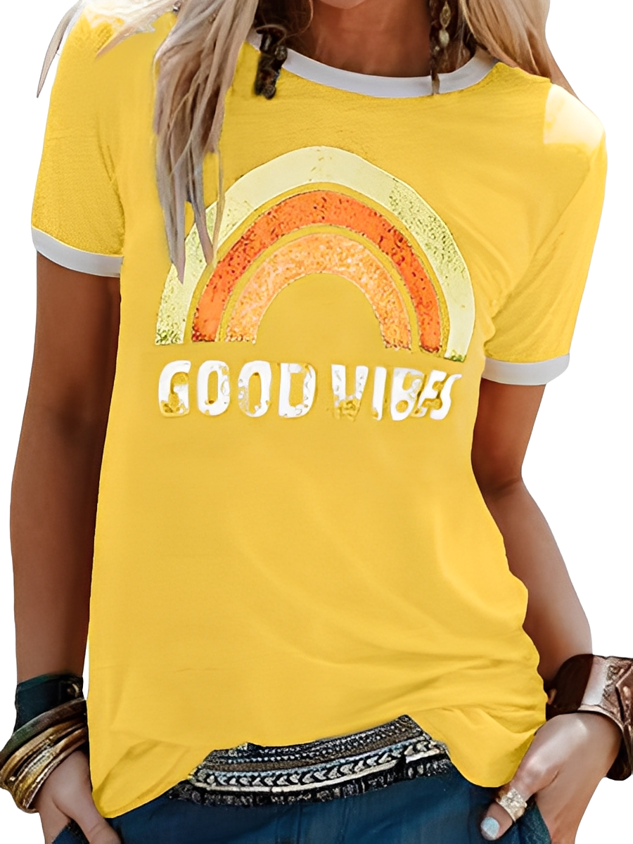Daria - Einfaches Shirt mit fröhlichem Motiv für Frauen