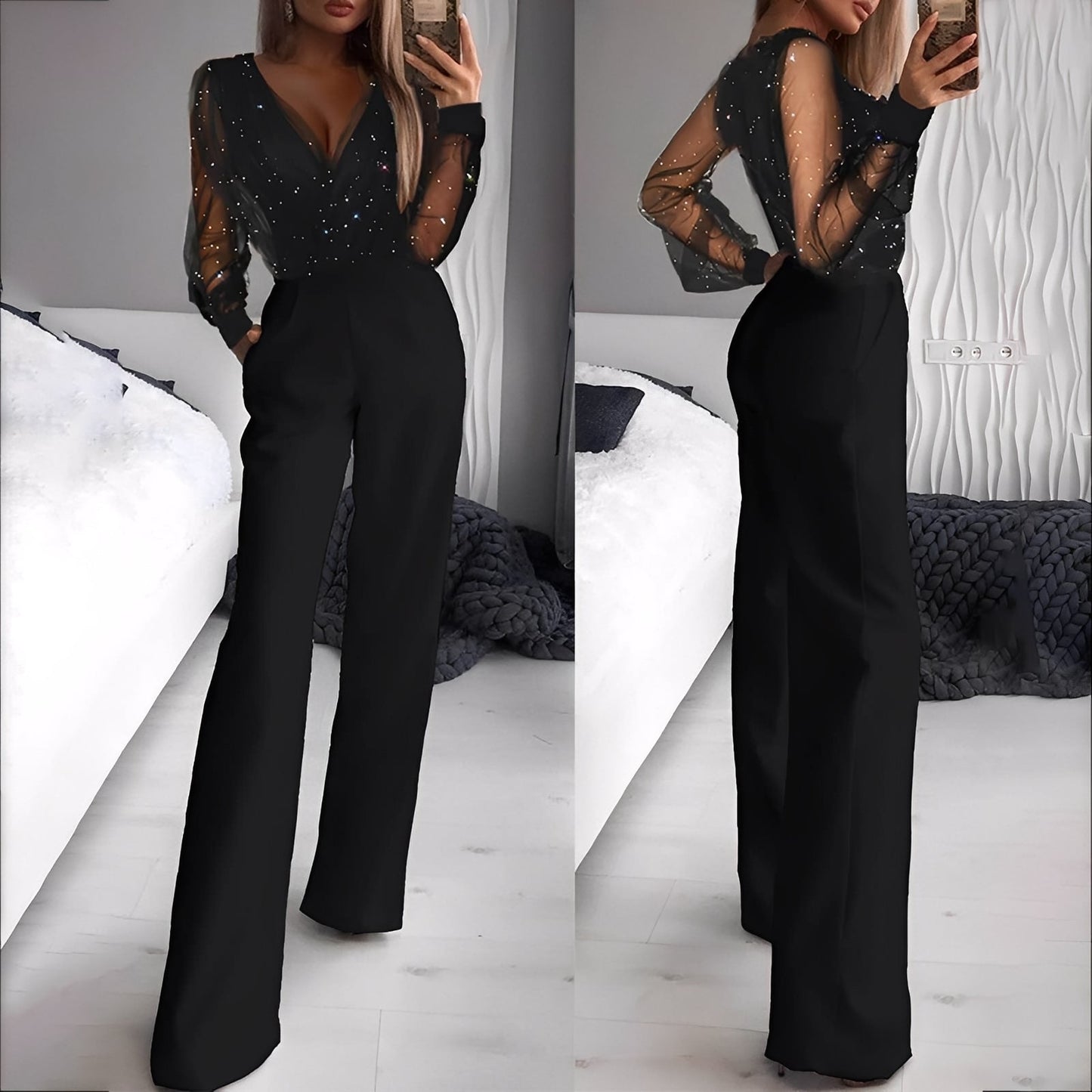 Morgana - Damen Jumpsuit mit weitem Bein und eleganter Optik