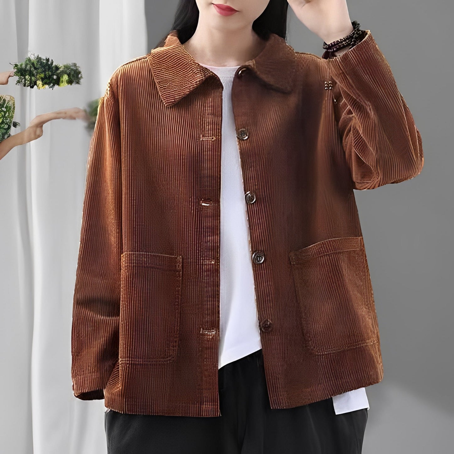 Chloe - Bequeme Cordjacke mit Taschen für Frauen