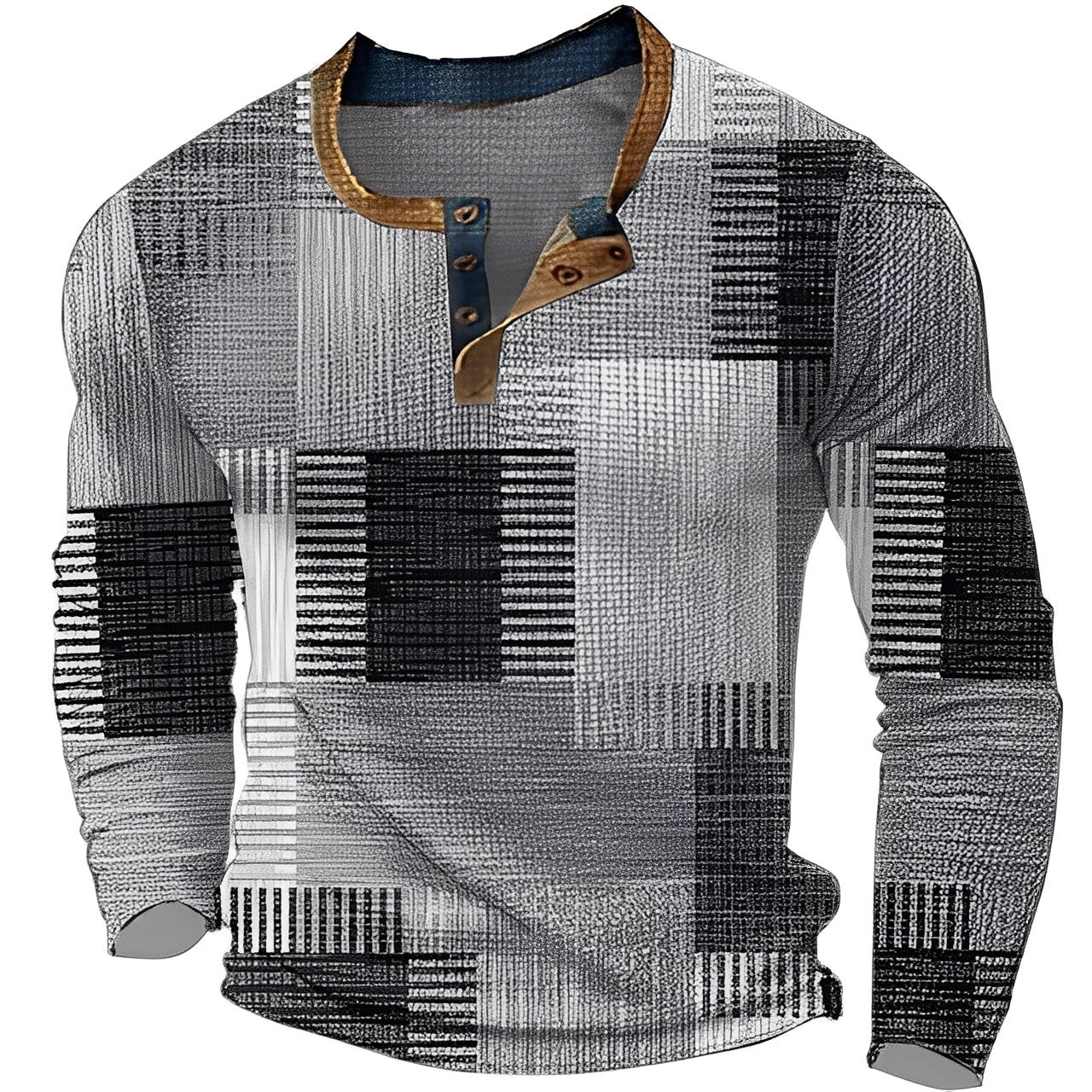 Brennan - Bequemes, bedrucktes Herren-Langarmshirt