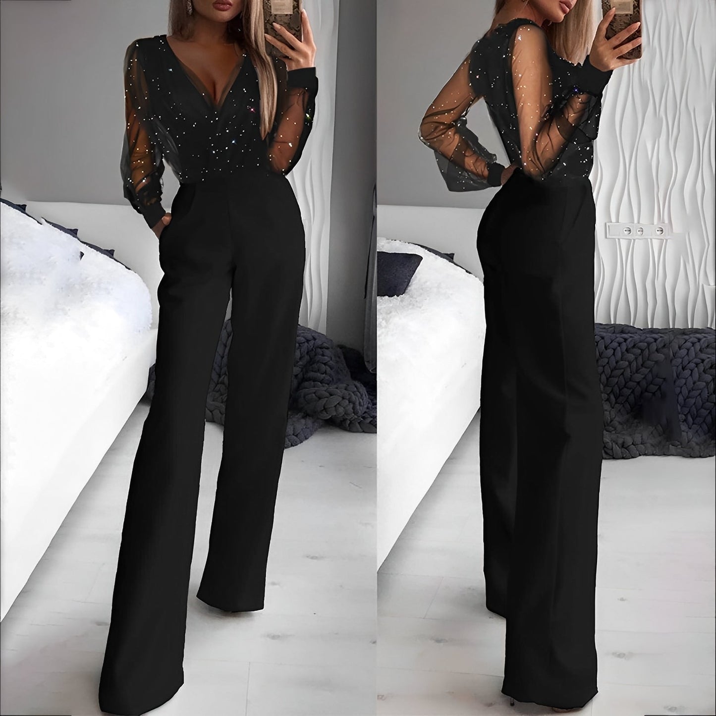 Catherina - Schicker Damen-Jumpsuit mit V-Ausschnitt