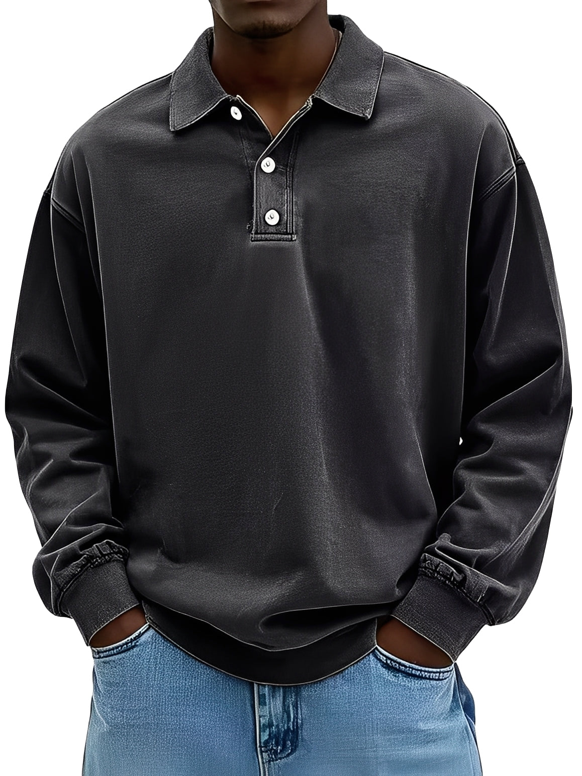 Clayton - Klassisches Langarm-Herren-Poloshirt