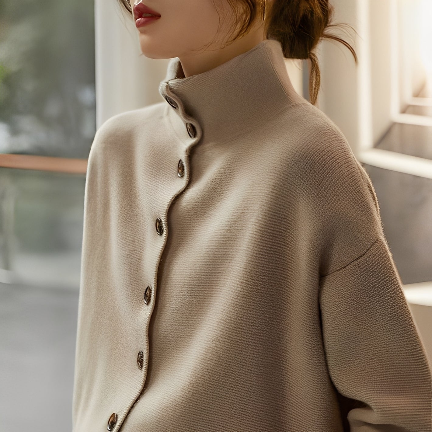 Evelynn - Schicker Damenpullover mit hohem Kragen