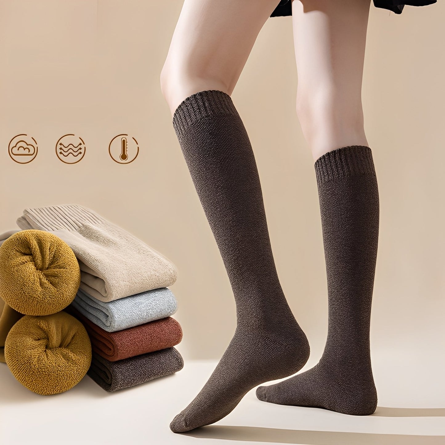 Shirlee - Modische, warme, dicke Overknee-Socken