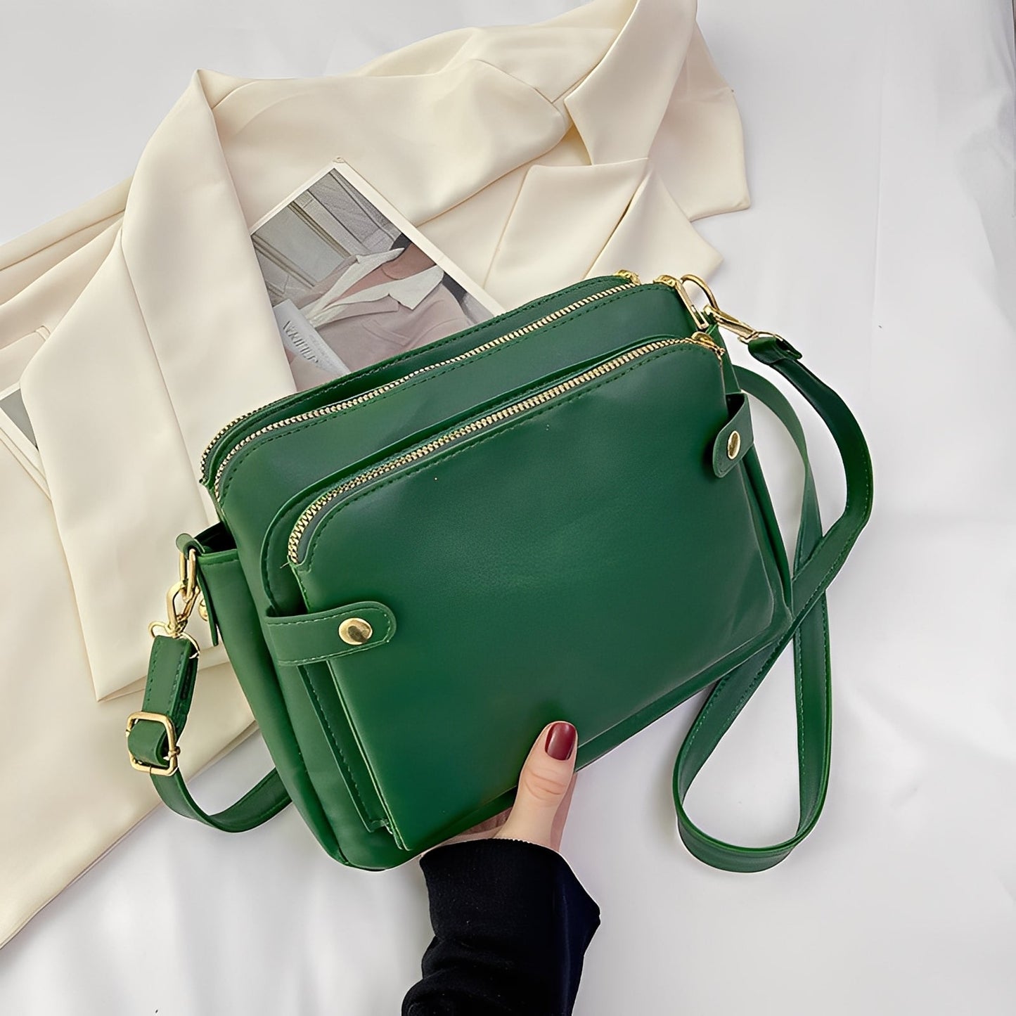 Michaela - Klassische Damen-Lederschultertasche