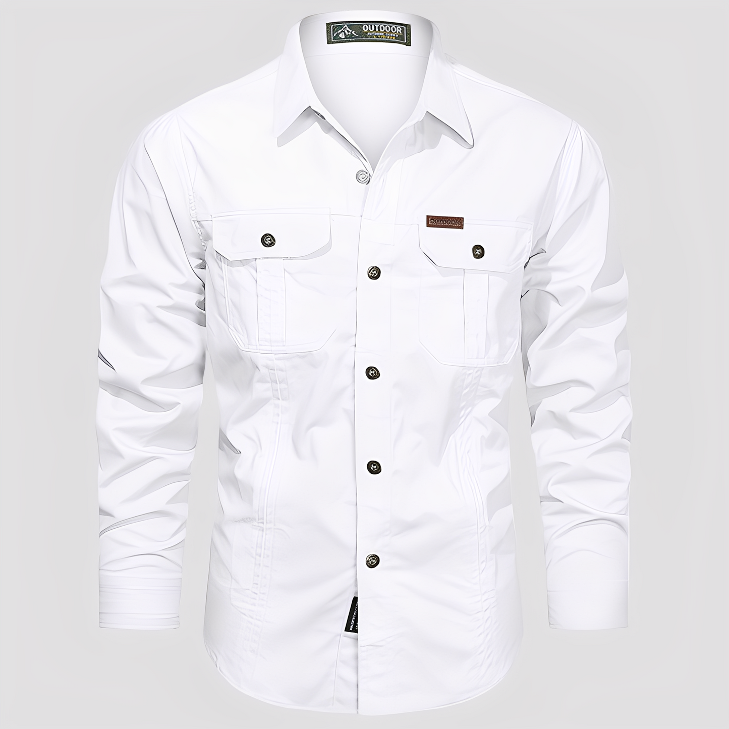 Ranulph - Bequemes Herren-Cargo-Shirt mit langen Ärmeln
