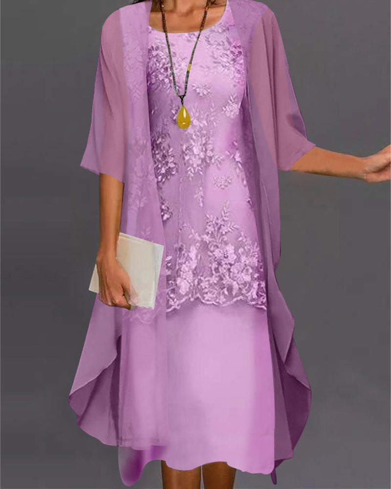 Vivian - Elegantes zweiteiliges Chiffonkleid