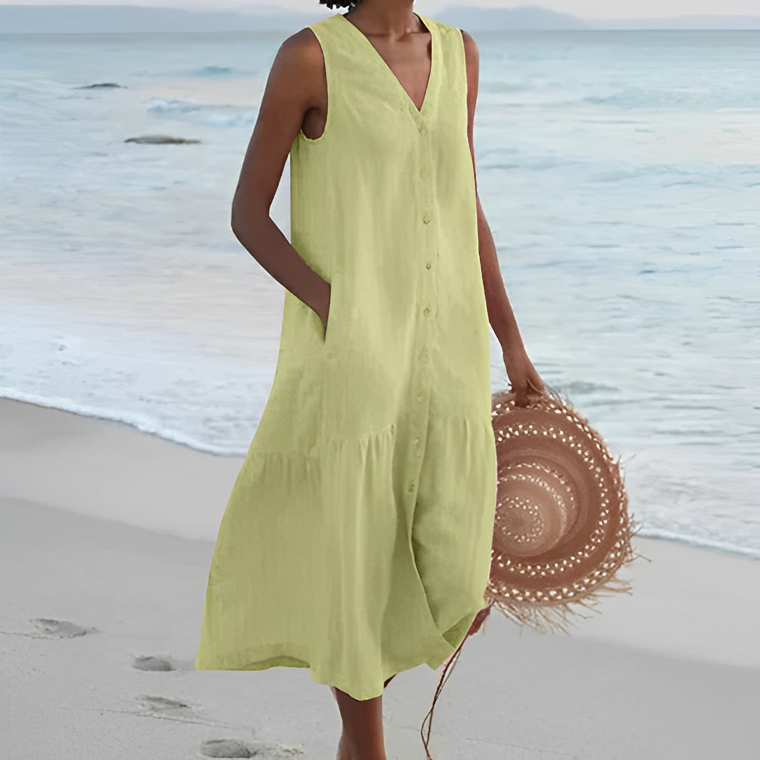 Sabryna - Schlichtes Leinenkleid für den Sommer