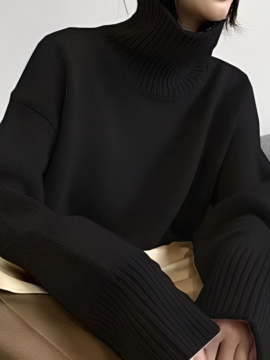 Adrienne - Schicker, locker geschnittener Rollkragenpullover aus Kaschmir