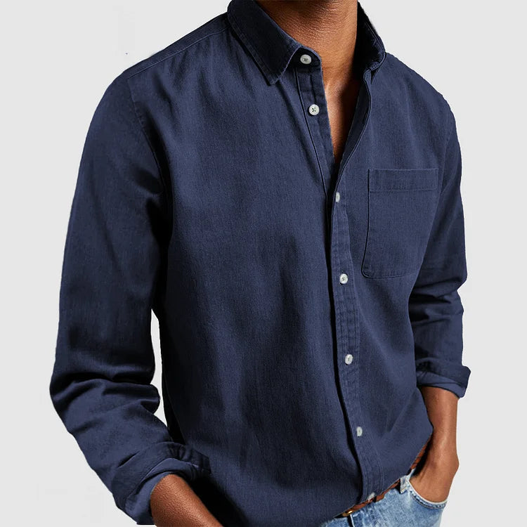 Evander - Herren Freizeit-Jeanshemd, Weiche Baumwollmischung
