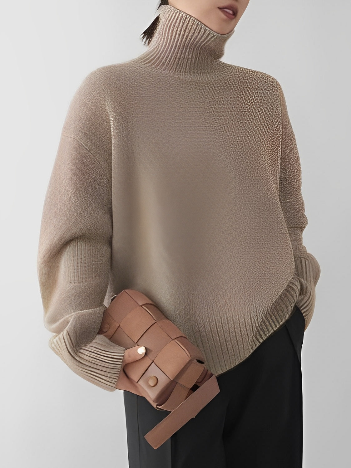 Yvette - Leichter Kaschmir-Rollkragenpullover für Damen