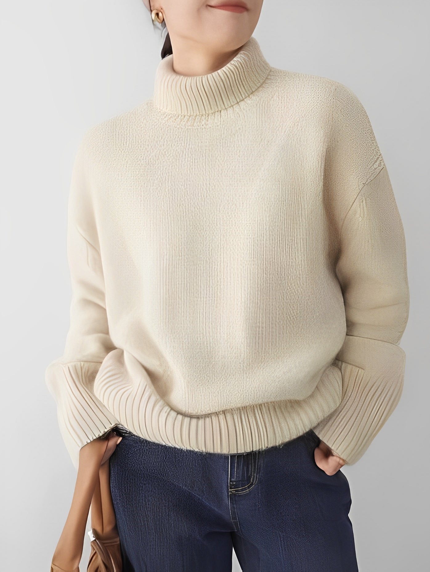 Yvette - Leichter Kaschmir-Rollkragenpullover für Damen