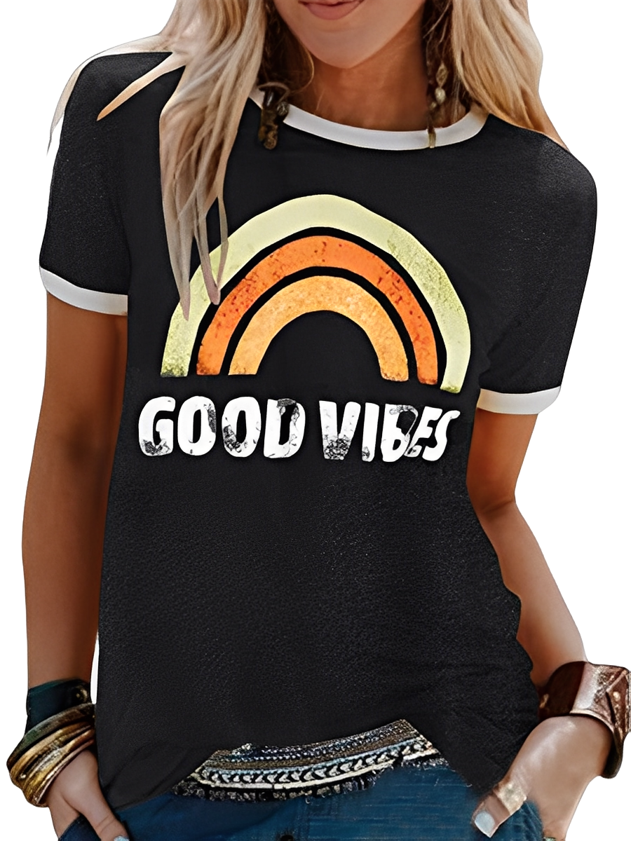 Daria - Einfaches Shirt mit fröhlichem Motiv für Frauen