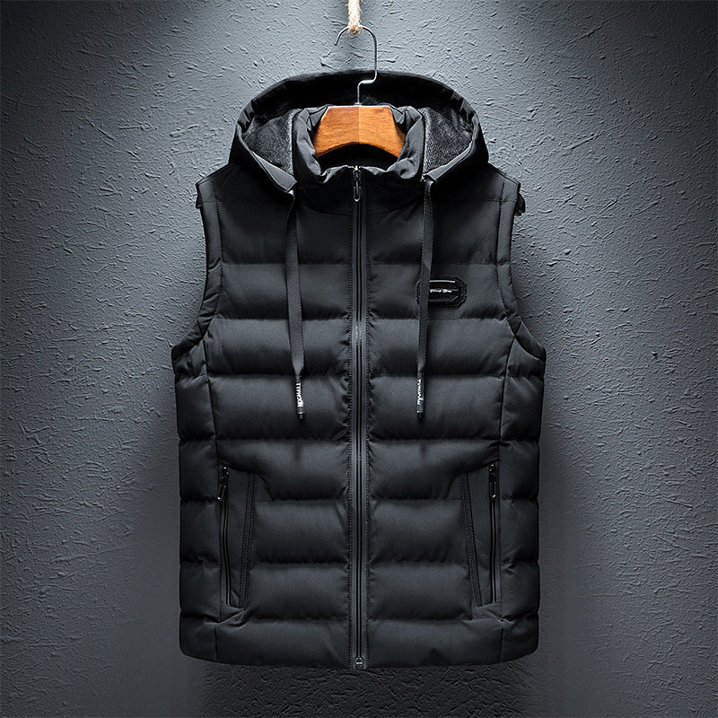 Davin - Modern fleece vest for men with hood