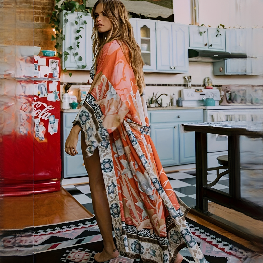 Barbarra - Anmutiges langes Kleid mit Blumenprint für Damen