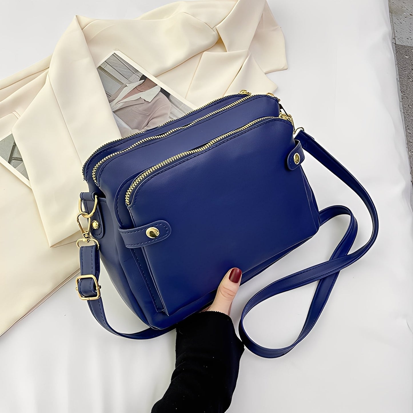 Michaela - Klassische Damen-Lederschultertasche