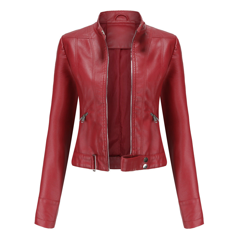 Madeline - Trendige Lederjacke für Damen mit Kragen
