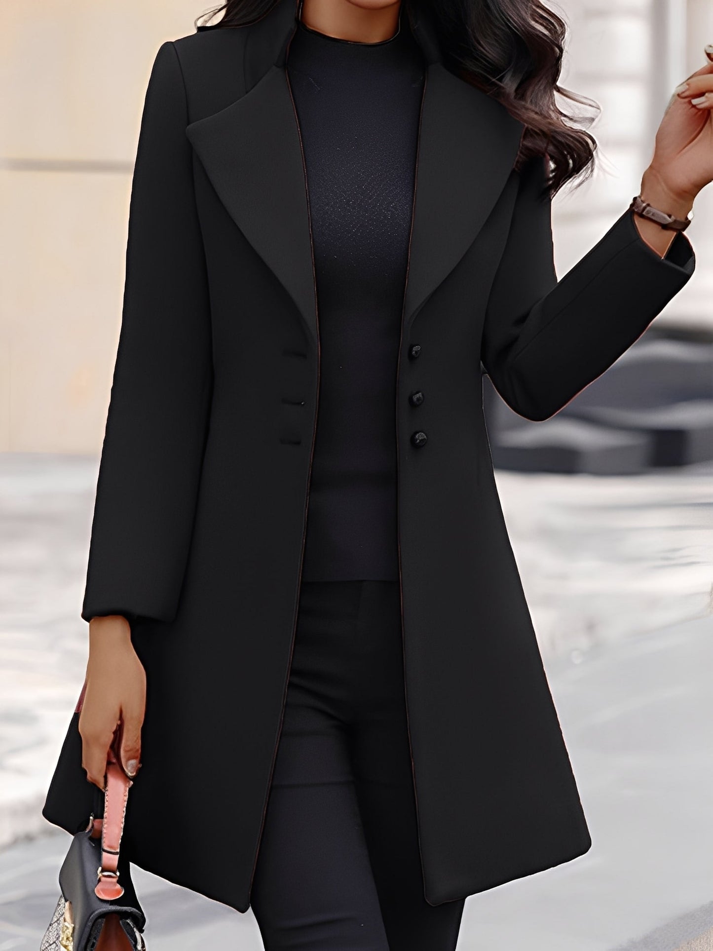 Aryana - Elegant, long-cut women's wool coat for formal occasions
