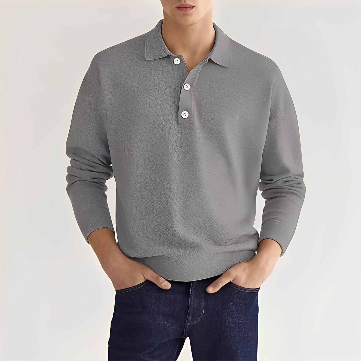 Zavier - Lässiges langes Herren-Poloshirt