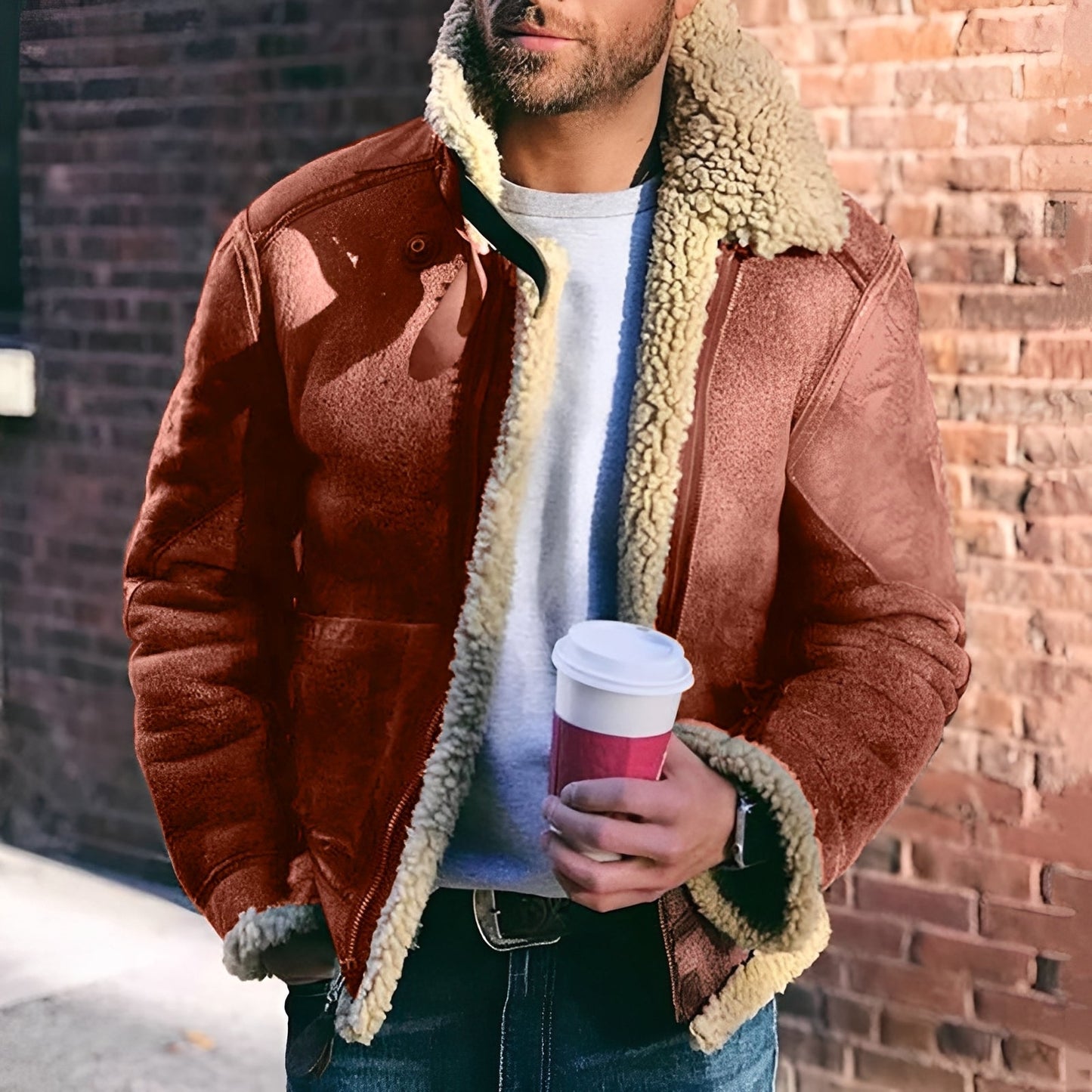 Brenden - Männerjacke mit großem Kragen