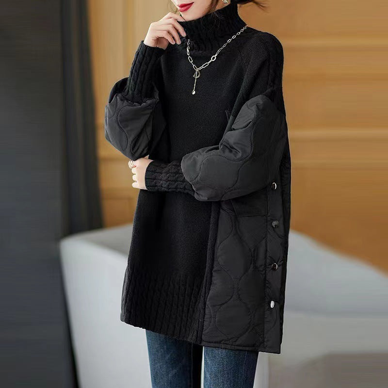 Noelle - Damenpullover aus weichem Stoff mit hohem Kragen
